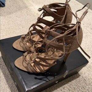 Forever 21 Tan Strappy Heels